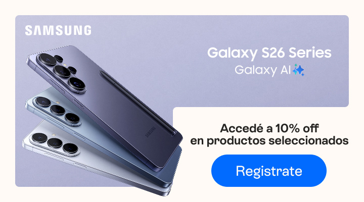 accedé a un 10% en productos selecciondos en la compra de tu galaxy s26 series.