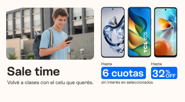 Volvé a clases con el celu que queres, hasta 32% de descuento y hasta 6 cuotas sin inter+es .