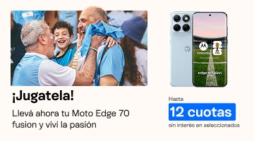 JUgatela, llevá ahora tu moto edge 70 fusion y viví la pasión, hasta 12 cuotas sin interés en seleccionados 