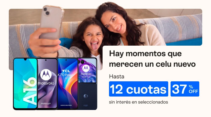 Hay momentos que merecen un celu nuevo. Hasta 37 porciento de descuento y hasta 12 cuotas sin interés