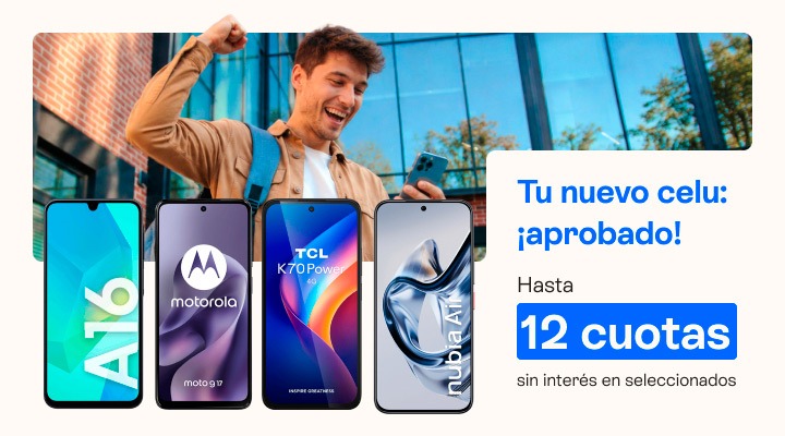 Tu nuevo celu ¡aprobado! Llevalo en hasta 12 cuotas en tu factura