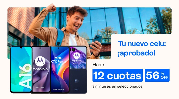 Tu nuevo celu ¡aprobado! Llevalo en hasta 12 cuotas en tu factura