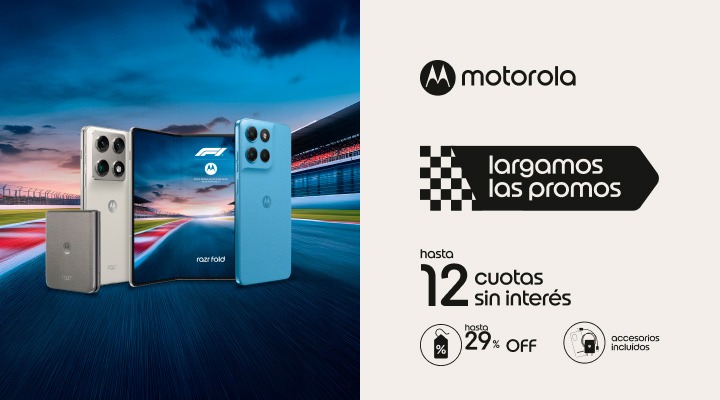 Motosale. Largamos las promos. Lleva tu celu motorola en hasta 12 cuotas sin interés con tarjetas seleccionadas